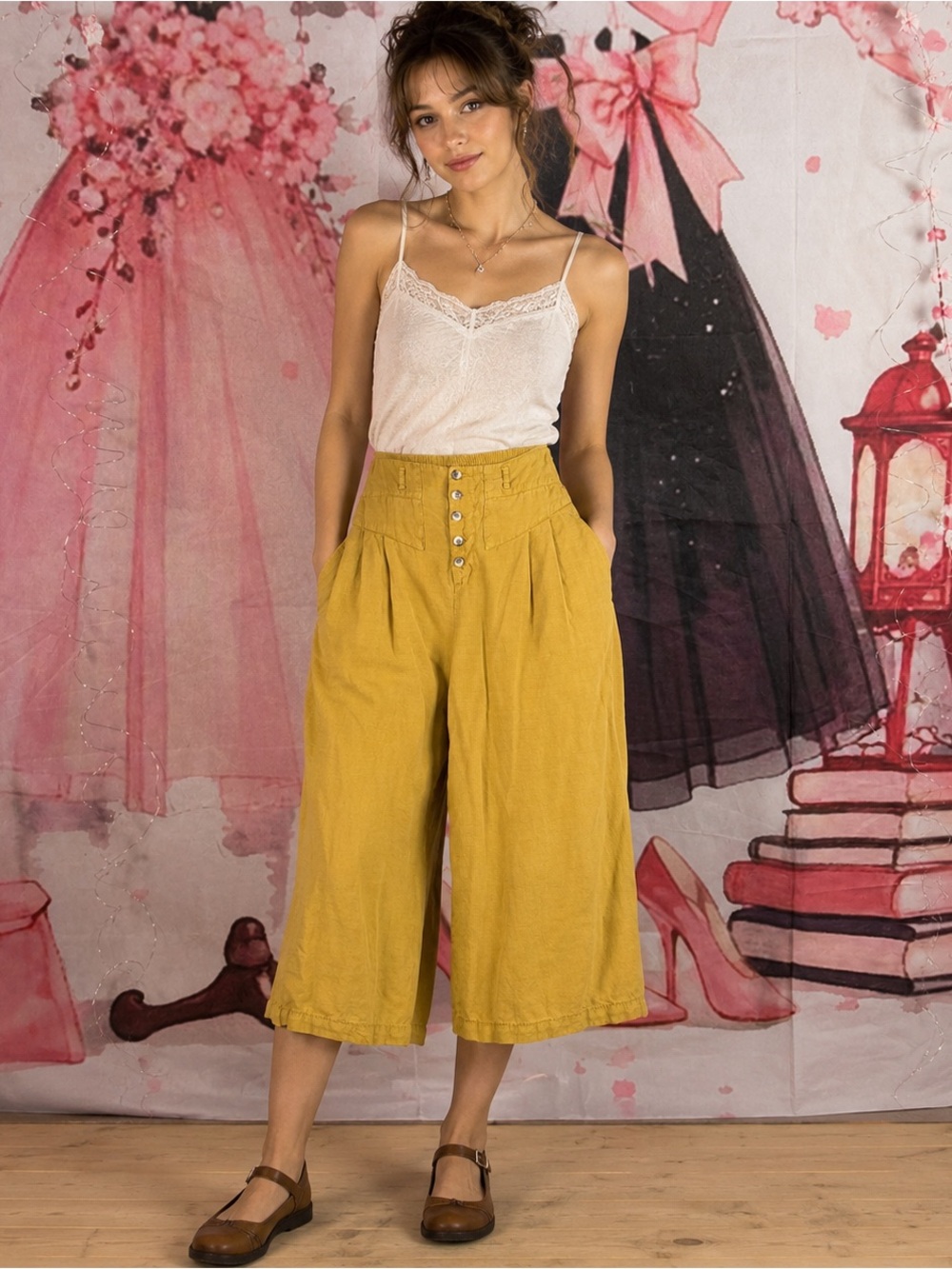 Anthropologie Poplin Culotte Pants S